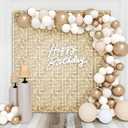 Shimmer Wall Backdrop Champagne Gold Sequin Wall Panel Backdrop Decor for Wedding, Anniversary, Birthday, Party, 36 Panels