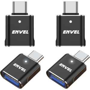 2 x ENVEL   USB C to USB Adapter, 10 Gbps Type-C Male to USB3 Female OTG Converter, Compatible with Apple iWatch iPhone 17 16 15 Galaxy S24 iPad Air 4 5 Mini 6