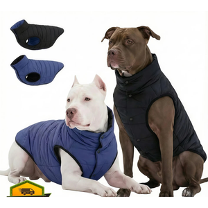 LovinPet Dog Coat  Blue/Black, Reversible Winter Jacket, XXXL
