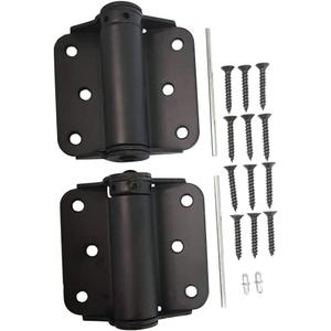 QCAA Heavy Duty Adjustable Spring Hinge, Thicker, 3", Black,Made in Taiwan, 2 Pack