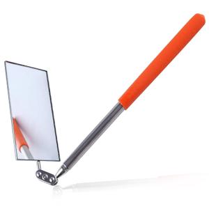 Telescoping Auto Inspection Mirror 360 Swivel Head Rectangular Mechanic Mirror Extendable Mirror Up to 19.5" Long Inspection Mirror on a Stick for Checking Observe Vehicle and Small Details