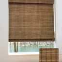 UNISHADES Cordless Bamboo Roman Shades for Windows, Blinds Size (31.5" W 64" H) Colour (Highfield Teak)