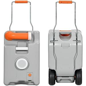 YITAHOME 6.6 Gallon Portable Water Holding Tank with Metal Handle, Large Wheels, Odorless Tote for Camper with Filling Port, Rotating Spout, Fast Emptying & Easy Carrying