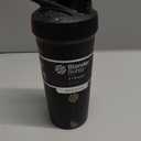 BlenderBottle Strada Shaker Cup Insulated Stainless Steel Water Bottle with Wire Whisk, 24-Ounce, Black