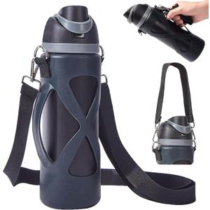Bigwaves Bottle Bumper Silicone Boot Sleeve Protector with Handle for Owala Freesip Water Bottle 24 Oz, Water Bottle Carrier Grip Accessories for Running Bike, Gym Or Jogging
