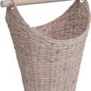 happimess Talia Water Hyacinth Toilet Paper Basket 15.75", White Wash