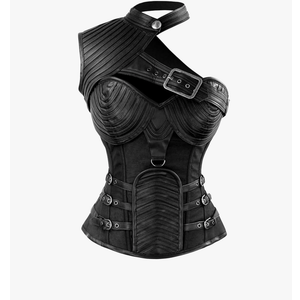 Charmian Women's Steampunk Gothic Heavy Strong Steel Boned Corset with Zipper