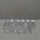 CRE8TIVE 4 Sheets Grey Slate Subway Peel and Stick Backsplash - 12"x12" 3D Stone Wall Tile Adhesive for Kitchen, Bathroom, Laundry Room, Shower