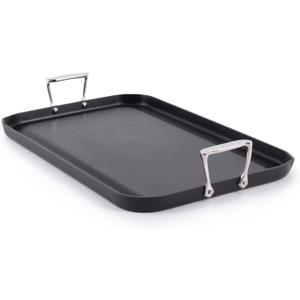 All-Clad HA1 Hard Anodized Nonstick Griddle Pan For Stovetop 13 x 20 Inch, Double Burner, Professional Cookware, Dishwasher-Friendly, Oven-Safe Up to 500F, Black (11" x 11" x 4.9")