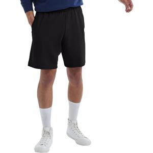 Hanes Mens Jersey Cotton With Pocket Workout-and-training-shorts, Black, Medium US