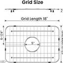 Sink Grid 18" X 12-1/2", Centered Drain with Corner Radius 1-1/2" (18" X 12-1/2" Centered Drain)
