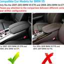 TTCR-II Compatible with BMW X5 Console Cover 2007-2013, for BMW X6 Center Console Cover 2008-2014, 2 PCs Center Armrest Protectors for X5 E70 and X6 E71 (Buckle Type, Not Real Carbon Fiber)