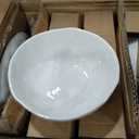 Famiware Porcelain kitchen plates and bowls set, Modern dishes set for 4, Handmade Wave Edge Dinnerware Sets, Microwave and Dishwasher Safe Tableware, Polar White (16pc)