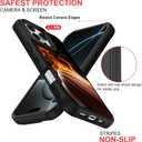 Compatible with iPhone 16 Pro Case, Heavy-Duty 3-in-1 Full-Body Rugged with Soft Rubber Bumper Shockproof Protective Cover for Men Boys Kids Teen - Fire Basketball 011