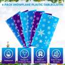 6Pcs Winter Snowflake Princess Party Tablecloths Decorations,Plastic Purple Blue Snowflake Table Cover Disposable Rectangle Table Cloth for Girls Birthday Holiday Winter Party Supplies,54x108 Inch
