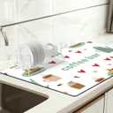 Dish Drying Mat 16" X 24", Super Absorbent & Cuttable Coffee Mats for Countertop, Kitchen Counter Mat Fits Under Coffee Maker or Machine, Hide Stain Drying Pad for Dish Drying Rack, Coffee and Sweets