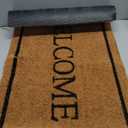 KANKUN Coco Coir Door Mat with Heavy Duty Backing, Welcome Doormat (17" x 30"), Doormat Entrance (Welcome2-1Pack)