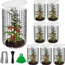 Adnee 8 Pack Wire Plant Protector with Cover-20" x 11" Detachable Metal Plant Protectors Mesh-Garden Plant Protectors for Flower Vegetable to Keep Animals Out