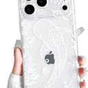 NITITOP Compatible with iPhone 17 Pro Case Clear Cute Shell Whale Sea Ocean Animal Pattern for Women Girls Full Camera Lens Slim Shockproof Protective Phone Cover - White Fish