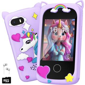 Kids Smart Phone Toy for Girls - Girl Toys Age 6-7 Year Old Real Cell Phones for Kid 6 7 8 9 10 11 12 - Kids Birthday Gift 3-5 4-6 5-7 6-8 7-12 8-12 Montessori Toys (Purple)