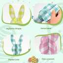 Easter Bunny Table Decorations, 3-Piece Wooden Bunny Decor Set, Cute Easter Centerpiece for Table Shelf Living Room Kitchen, 5-8 Inch MDF Bunny Decorations for Spring Home Dcor