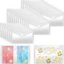 Vmiapxo 40 Pack Stamp and Die Storage Pockets, Reusable Small Plastic Envelopes Waterproof Sticker Organizer Receipt Holder Photo Storage Folders (3" x 5") (Clear)