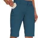 M MOTEEPI Women's 9" Golf Shorts with Pockets Quick Dry Lightweight Summer Shorts Casual Travel Athletic Navy Blue S