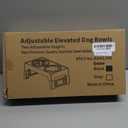 Elevated Dog Bowls for Small, Medium Dogs - Adjustable Mess Proof Raised Dog Bowl Stand with 2 Premium 17oz Stainless Steel Food Bowl Dish Feeder Adjusts to 2.6- 5.3, Non-Slip Black