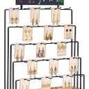 Earring Display Stands for Selling with Blackboard, Earring Rack Display Holder Stand, Jewelry Display for Selling Earring Cards, Bracelets, Hair Accessories, Rings, Necklaces, 15"W x 6"D x 15.5"H (Common Size)