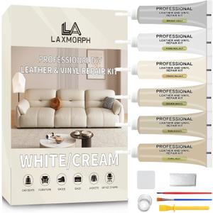 Leather Repair Kit for Furniture, Leather Vinyl Repair Kit for Car Interior,Couch, Jacket, and Purse - Fixes Tears, Burn Holes, and Scratches (Cream)