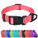 Taglory Reflective Adjustable Dog Collars for Puppy Small Medium Large Dogs, Thin Nylon Webbing and Quick Release Plastic Buckle(Aqua Blue, X-Large) (XL(1.25"x18-28"))