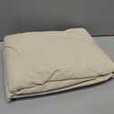 MooMee Fitted Bottom Sheet Only 100% Washed Cotton Linen Like Textured Breathable Durable Soft Comfy Deep Pocket Fits Mattress up to 17" (Almond Milk Grey, Queen)