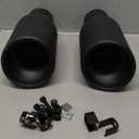 DC Sports EX-1012B Performance Bolt-On Resonated Muffler Slant Tip with Clamps and Adapters for Fitment on Most Cars, Sedans, and Trucks - Matte Black Powdercoat