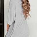 Womens 2 Piece Lounge Set 2026 Summer Travel Outfit Casual Short Sleeve Oversized Tshirts & Biker Shorts (Gray, S)
