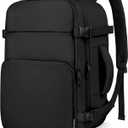 ZOMFELT Travel Backpack for Women Men, Carry on Backpack, TSA 15.6 inch Laptop Backpack Flight Approved, Personal Item Travel Bag Nurse Bag Casual Daypack for School Weekender Business Trip, Black (Large)