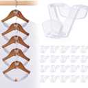 HOUSE DAY Space Saving Hangers 100 Pack, Clear Clothes Hanger Connector Hooks, Heavy Duty Hangers Space Saver, Premium College Dorm Room Essentials, Closet Organizers and Storage