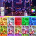 Smart Color Changing 4th of July Lights with Remote & App, 66FT 200LED Red White and Blue Twinkle Lights with Timer, RGB Patriotic Fairy String Light Waterproof Indoor Outdoor Independence Day Decor
