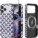 LifeBeam Fan Pattern Phone Case for iPhone 17 Pro Max Case 6.9" - Compatible with MagSafe [10ft Drop Tested] - Military Grade Protective Cover for Women
