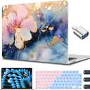 CISSOOK Compatible with MacBook Air 15 inch Case 2023 2024 2025 Release M4 A3241 M3 A3114 M2 A2941, Plastic Hard Shell &Keyboard Cover &Screen Protector, Abstract Oil Painting