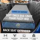 Btefd Truck Back Seat Extender for Dogs - Hard Bottom Thick Egg Crate Foam Fuzzy Blanket Mat Pet Car Seat Covers, Sturdy Backseat Trucks Dog Bed for Travel, Size: XL - for Full Size Crew Cab Truck / Full Size