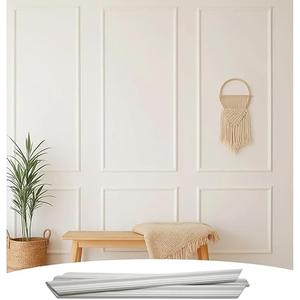 Accent Wall Molding Kit for Interior Wall Moulding Decor | Wainscoting Paneling Kit | Pre Made Wainscotting Kit | (NOT Peel & Stick) Use Instructions to Choose Quantity Needed (Grand, 1 Top 1 Bottom)
