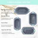 Tongjude 4 Piece Silicone Loaf Pan for Baking, Non-Stick Kitchen Oven Bread Pan, Perfect for Banana Bread, Sandwich, Pound Cake and Meatloaf, 6 Cups, Grey