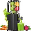 Cold Press Juicer, 5.5inch Wide Feed Chute Juicer Machine, Slow Masticating Juicer for Whole Vegetables & Fruits, Black