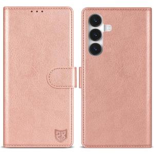 ZZXX for Samsung Galaxy S26 Plus Wallet Case with [RFID Blocking] Card Slot Kickstand Magnetic Closure PU Leather Flip Fold Protective Phone Case for Galaxy S26+ 5G Case Wallet(Rose Gold-6.6 inch)