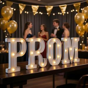 PROM Light up Letters Decorations, 2026 Graduation Decorations Marquee Letters, Light up Sign for PROM GRAD Party, Class of 2026 Preschool High School College Warm Lights Backdrop