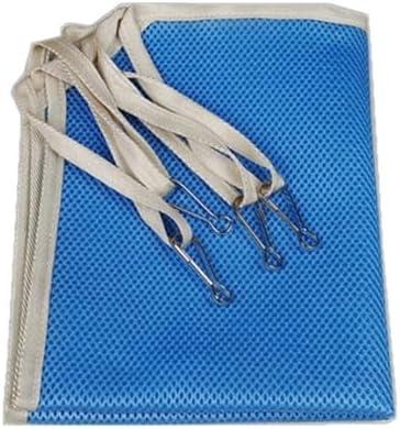 Mesh Sandwich Hammock Summer Breathable Pet Cat Hammock Household Iron Cage Cat Swing Pet Fun Home Supplies Seasons(Blue,L)