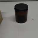 Goiio 6 Pack Amber Glass Jars, 8 Oz Thick Amber Round Glass Jars, with Black Metal Lids, for Spice, Liquid, Sample, Leakproof and Dishwasher Safe