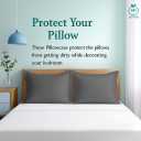 2 Pack Pillow Shams Standard Size 20x26 600 Thread Count 100% Organic Cotton Grey Pillow Covers with 2 Inch Flange, Soft & Smooth Premium Hotel-Quality Pillowcases Set of 2