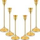 6PCS Candlestick Holders, Taper Candle Holder for Candlesticks, Metal Taper Candle Holders Glaceful Decor Set for Wedding Centerpieces, Christmas, Birthday Party, Holiday Dinning Table Décor