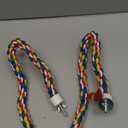 Bird Rope Perches for Parrots, Cockatiels, Parakeets, Budgie Cages Comfy Birds Colorful Rope Toy (41inch Metal nut)